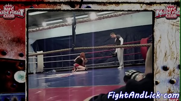 Redhead lesbian wrestling and kissing