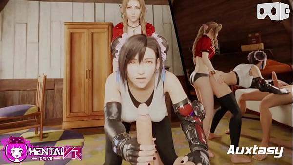 Tifa x Aerith Handjob x dildo
